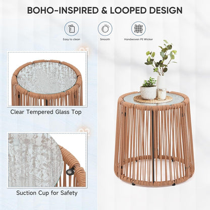 Stylish Four Piece Outdoor Wicker Patio Furniture Set