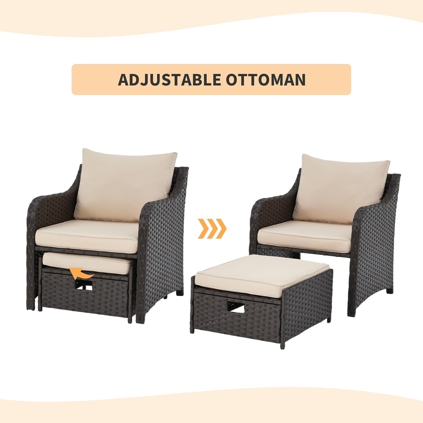 Five Piece All Weather Wicker Patio Furniture Set