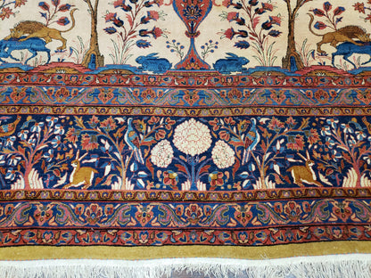 Antique Persian Kashan Tree of Life Rug 10x13-4