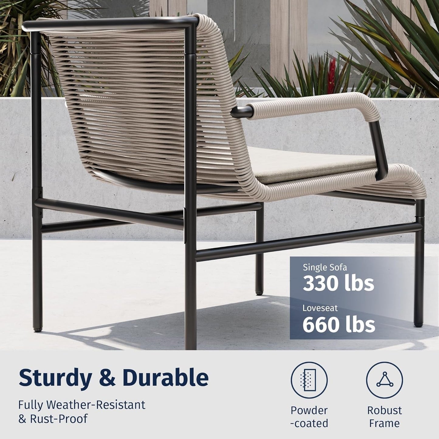 Modern Four Piece Patio Furniture Set for Outdoor Spaces