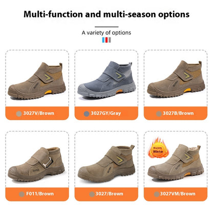 Fireproof Flower Safety Wear-resistant Steel Toe Cap Felt Buckle Welder Shoes