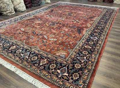 Indo Persian Heriz Rug 10x15, Allover Pattern, Large Wool Handmade Rug-1