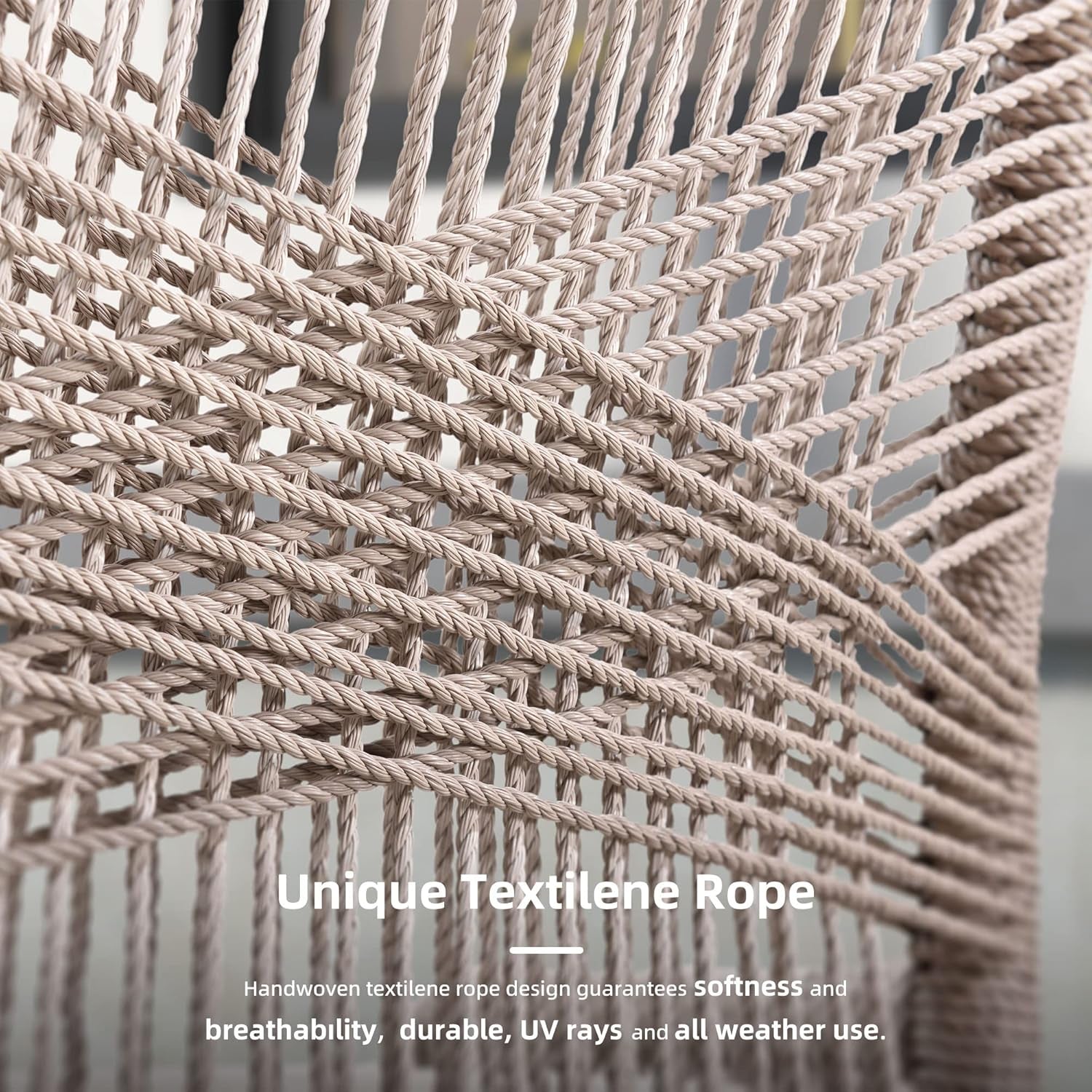 7 Pieces Dining Set Patio Metal Rectangular Table and Wicker Rattan Chairs for outside Porch Garden Kitchen Modern Outdoor Furniture Sets-3