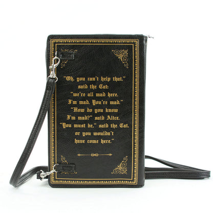 Alice In Wonderland Book Handbag - BLACK