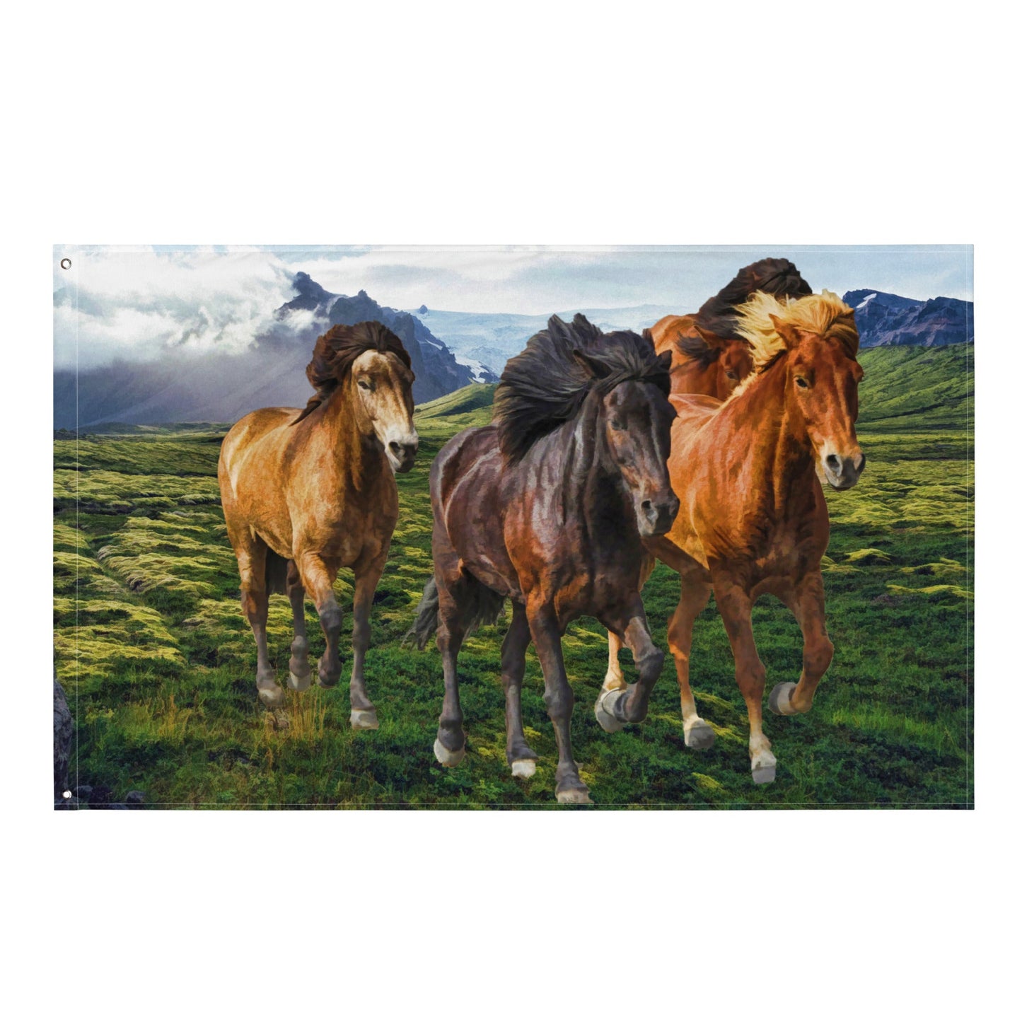 Mountian Horse Painting Flag Tapestry