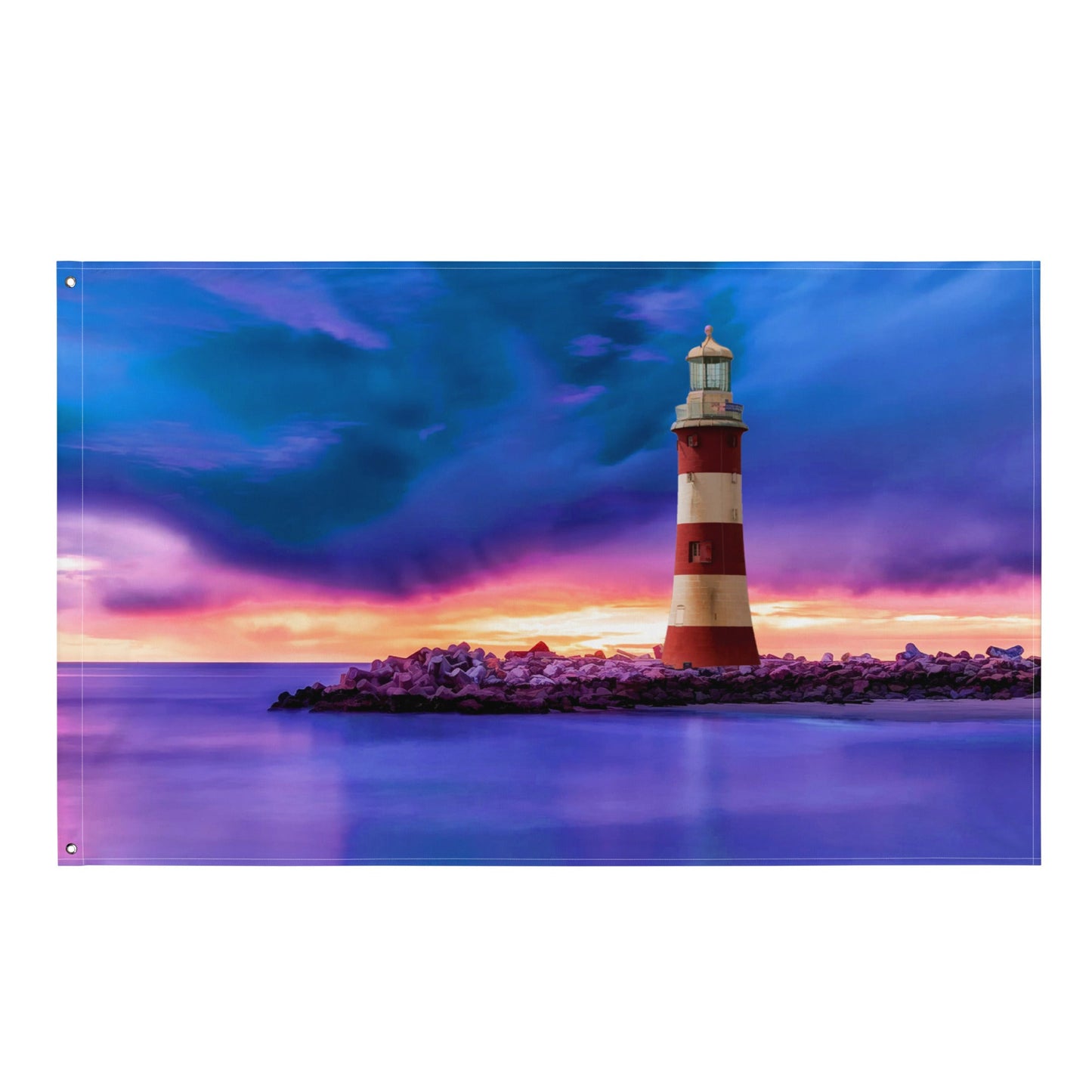 Lighthouse and Sea Painting Flag Tapestry