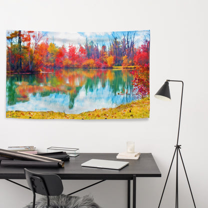 Fine Art Lake Painting Flag Tapestry