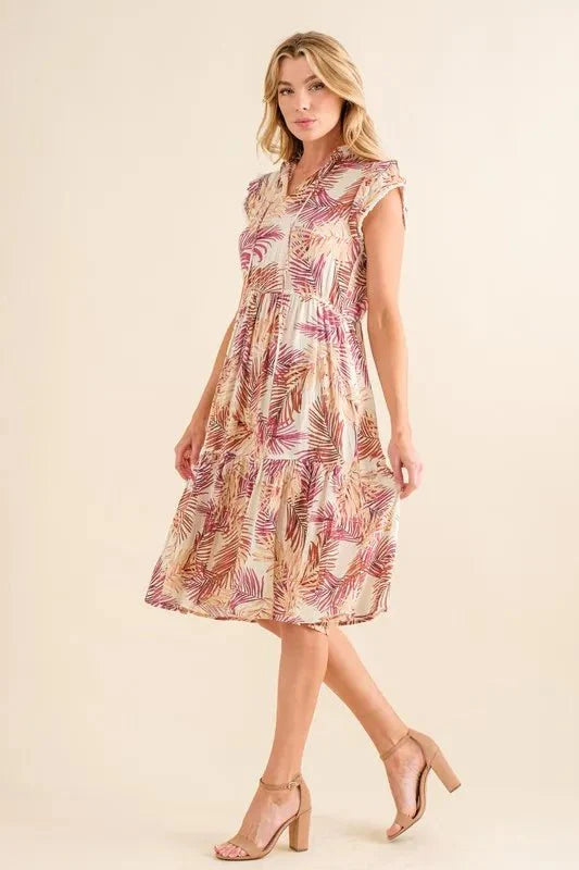 And The Why Boho Printed Tiered Dress