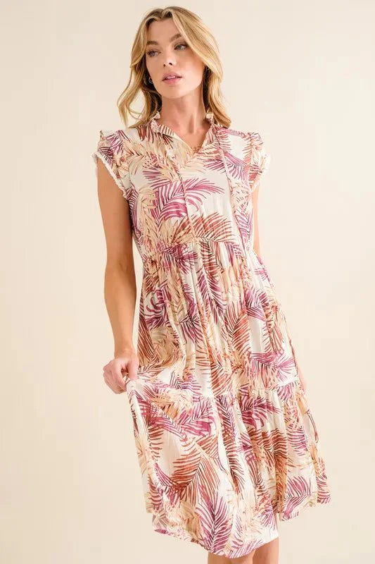 And The Why Boho Printed Tiered Dress