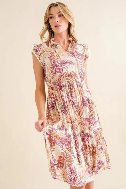 And The Why Boho Printed Tiered Dress