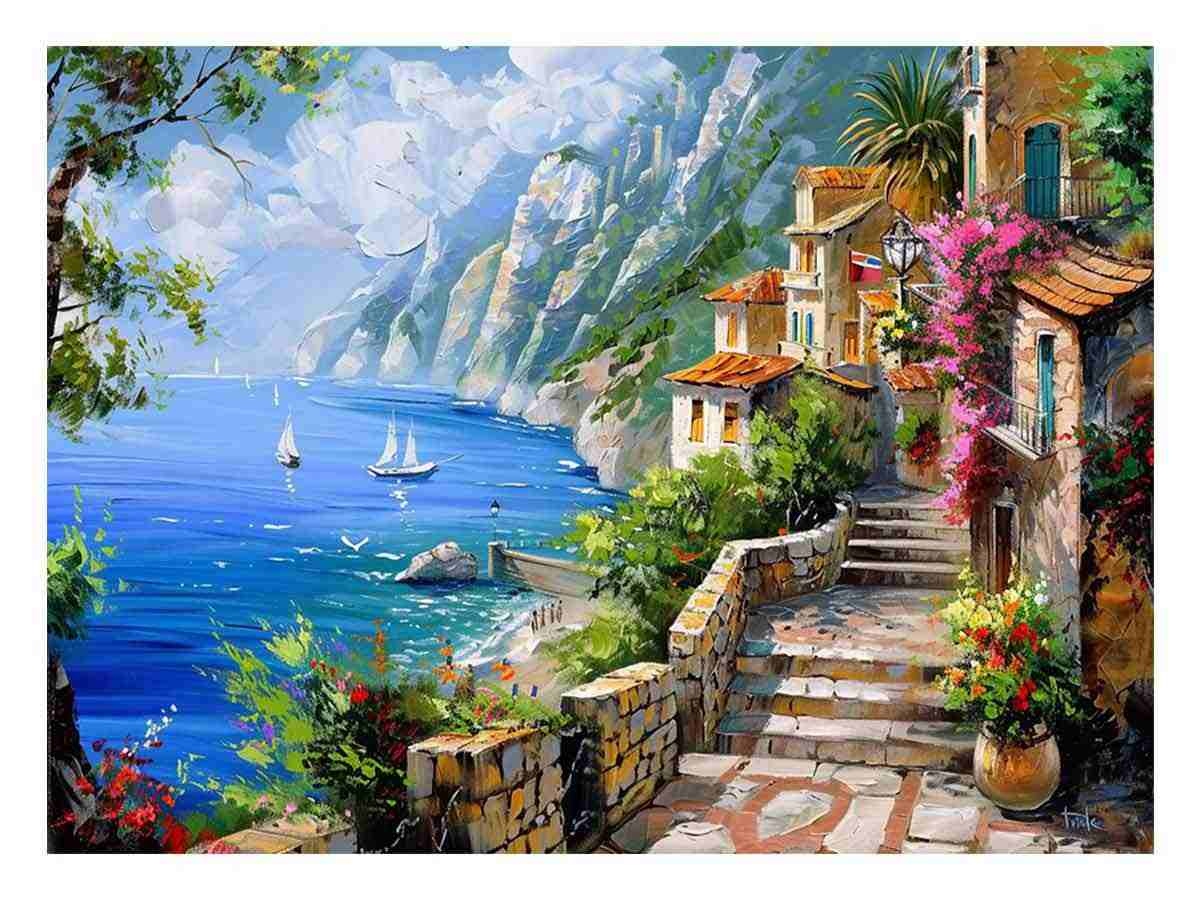 Mediterranean Landscape Canvas Art Print