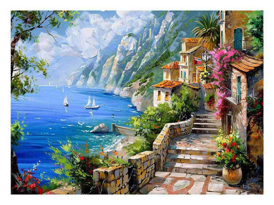 Mediterranean Landscape Canvas Art Print