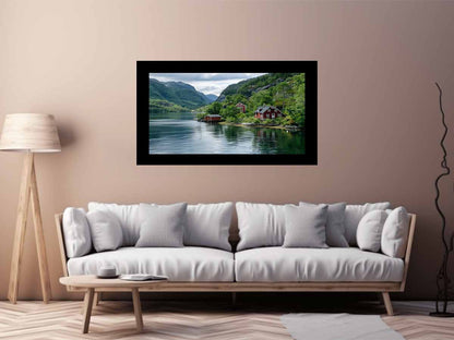 Lake Side Home Canvas Art Print