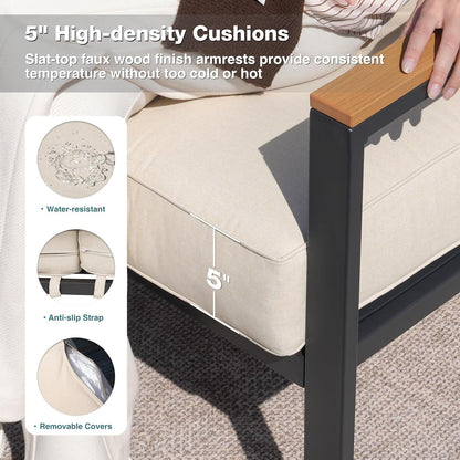 Stylish Four Piece Outdoor Patio Furniture Conversation Set