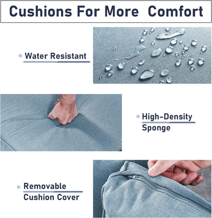 Comfortable 11 Piece Outdoor Furniture Set with Swivel Rockers