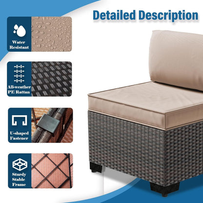 7-Piece Outdoor Patio Furniture Set with Waterproof Cushions