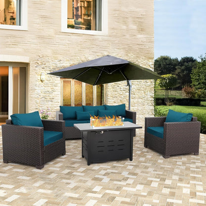 Stylish Four Piece Patio Furniture Set with Fire Pit-2