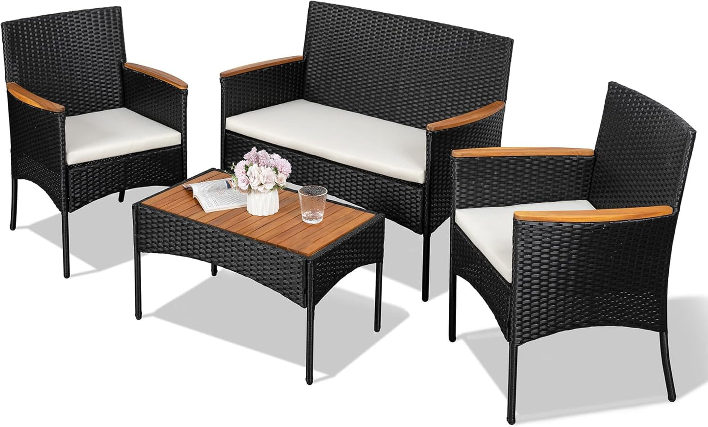 Outdoor Wicker Patio Furniture Set with Cushions