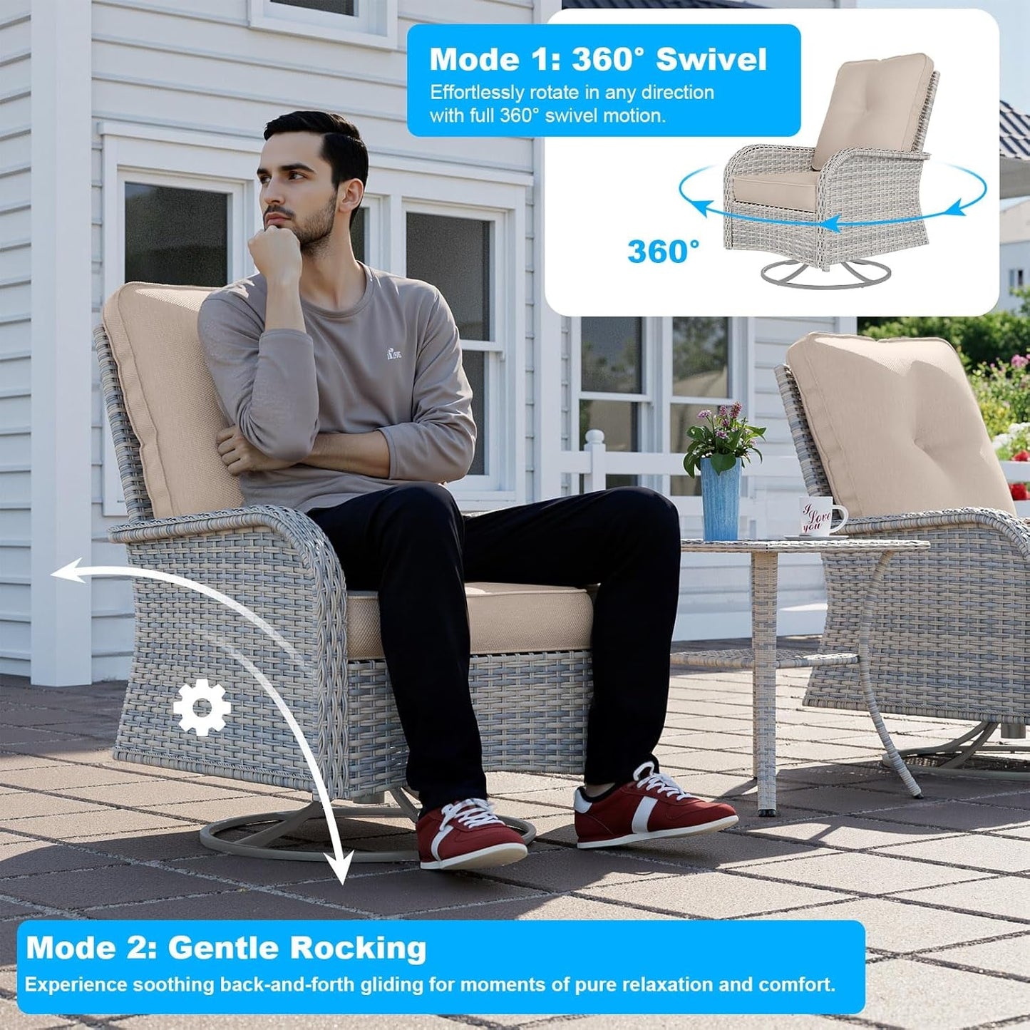 Luxurious 18-Piece Outdoor Patio Furniture Set with Fire Pit