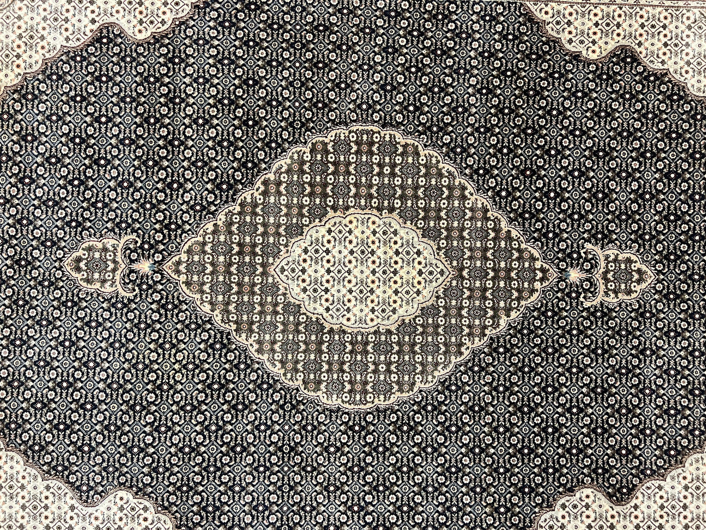 Sino Persian Rug 6x9, Herati Pattern, Vintage Handmade Hand Knotted Wool Oriental Carpet, Fine 6 x 9 Rug, Traditional Rug, Dark Blue Rug-3