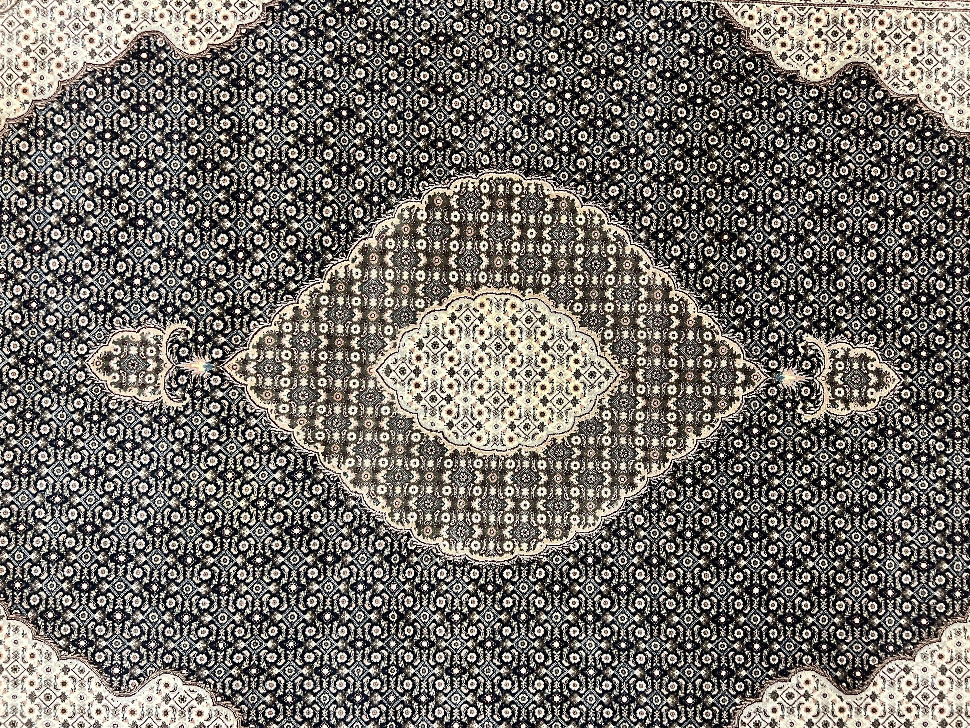Sino Persian Rug 6x9, Herati Pattern, Vintage Handmade Hand Knotted Wool Oriental Carpet, Fine 6 x 9 Rug, Traditional Rug, Dark Blue Rug-3