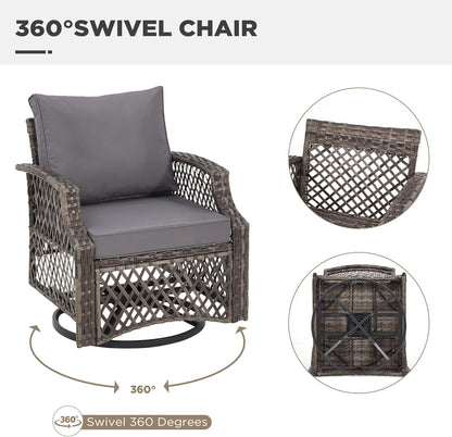 7 Piece Wicker Patio Furniture Set with Storage Coffee Table