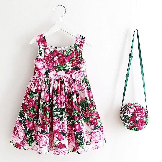 Baby Girls Dress Summer Brand Kids Clothes Toddler Dress with Bag Robe Enfant Christmas Dress