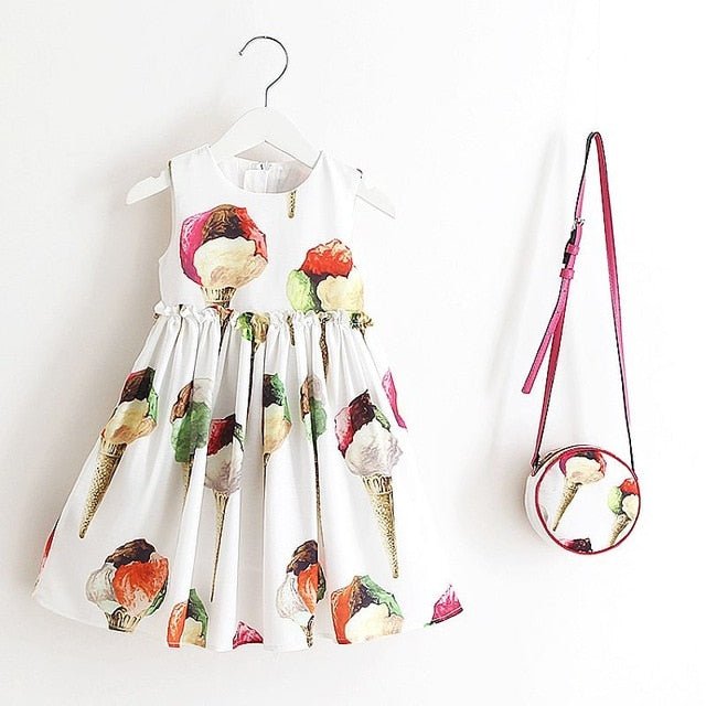 Baby Girls Dress Summer Brand Kids Clothes Toddler Dress with Bag Robe Enfant Christmas Dress