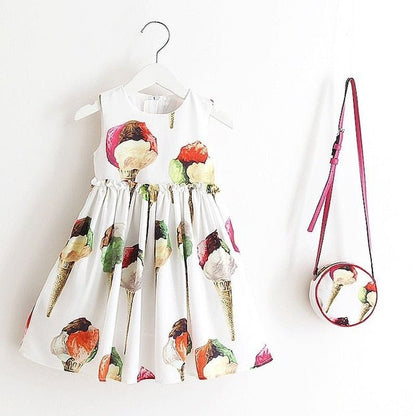 Baby Girls Dress Summer Brand Kids Clothes Toddler Dress with Bag Robe Enfant Christmas Dress