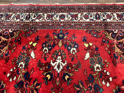 Palace Size Persian Rug 11x18, Red, Bibikabad Rug, Handmade Large Wool Carpet, Persian Hamadan Rug, Dargazin Rug