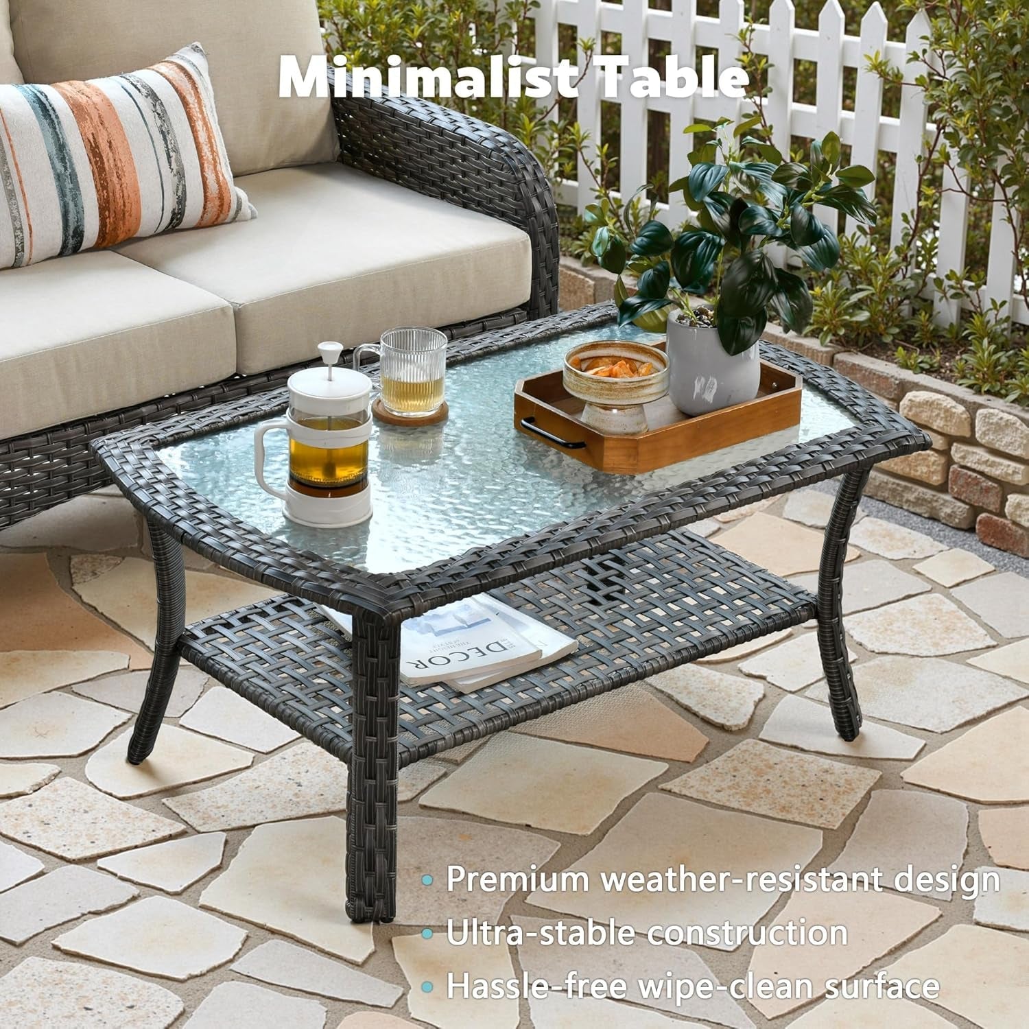 All Weather Wicker Patio Furniture Set with Cushions-3