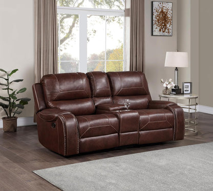 Brown Glider Recliner Loveseat with USB-0