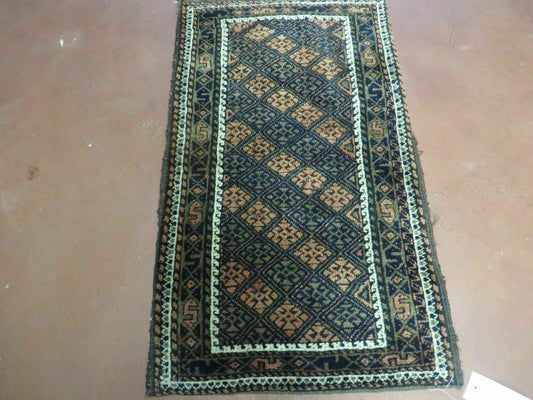 2' X 3' Antique Handmade Pakistani Bokhara Turkoman Balouchi Wool Rug Mat Nice-0