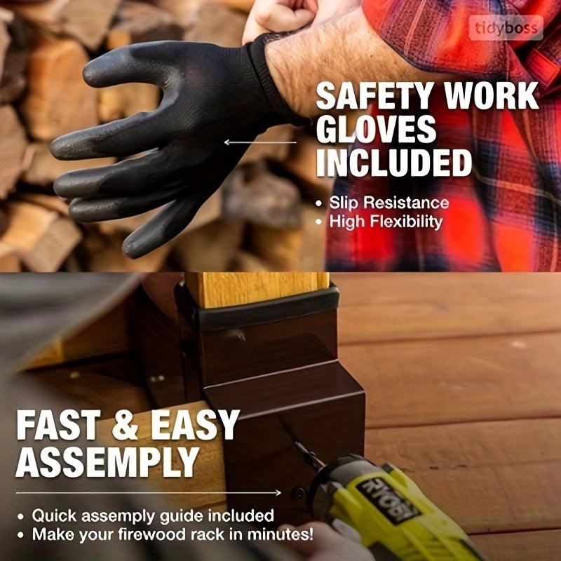 Outdoor Firewood Log Storage Rack Bracket