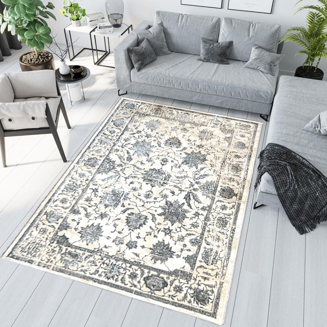 Canvello Area Rugs Premium Rugs for Living Room, Bedroom, Home Dining, Ivory, Grey, Beige