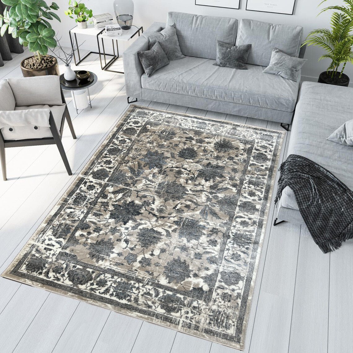Canvello Area Rugs Premium Rugs for Living Room, Bedroom, Home Dining, Ivory, Grey, Beige