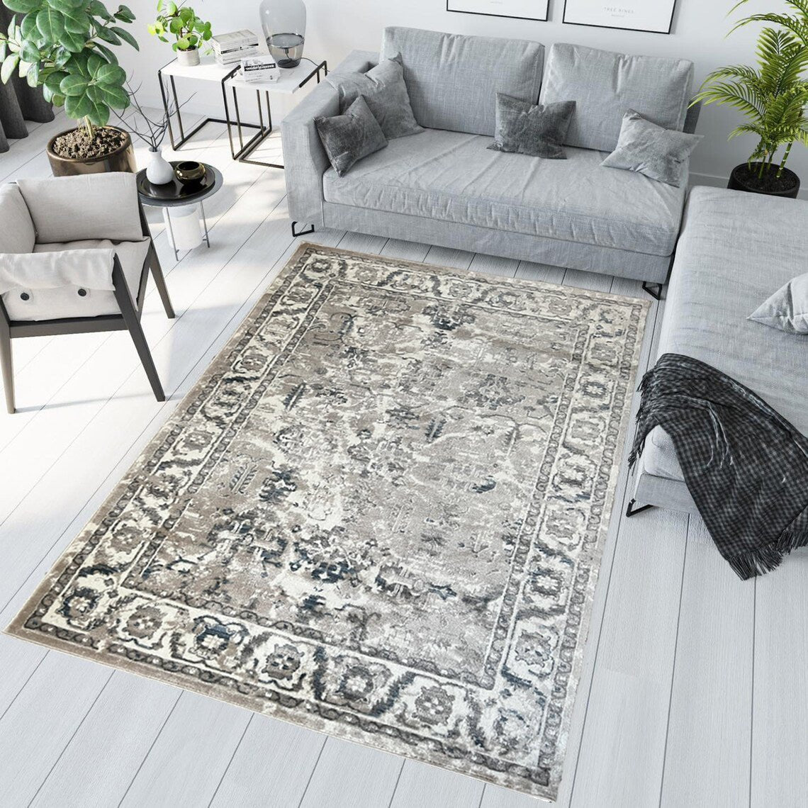 Canvello Area Rugs Premium Rugs for Living Room, Bedroom, Home Dining, Ivory, Grey, Beige