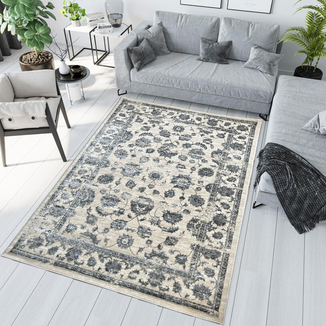 Canvello Area Rugs Premium Rugs for Living Room, Bedroom, Home Dining, Ivory, Grey, Beige