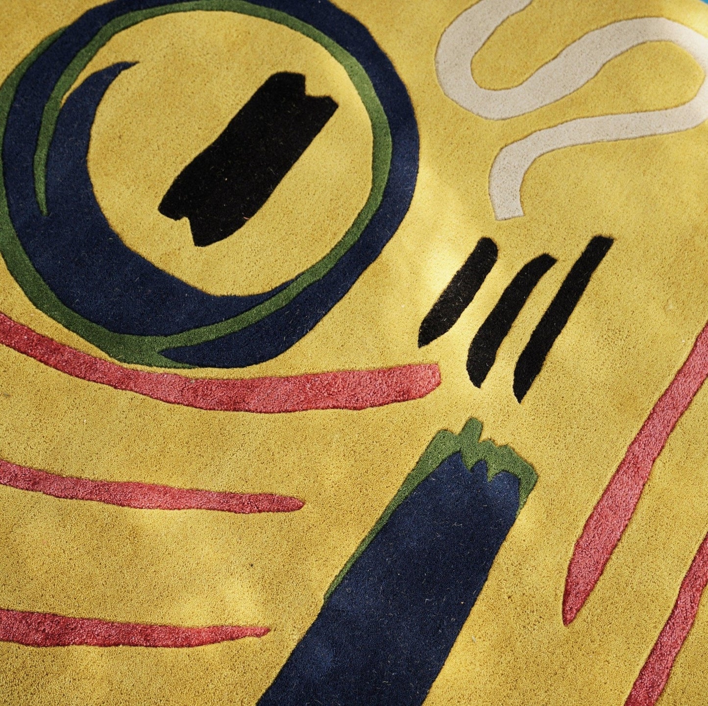 Canvello Hand Tufted Rug Hand Made Modern Area Rugs for Room Home Decor Carpet Rugs for Living Room Kids Decor Contemporary Abstract Design Yellow