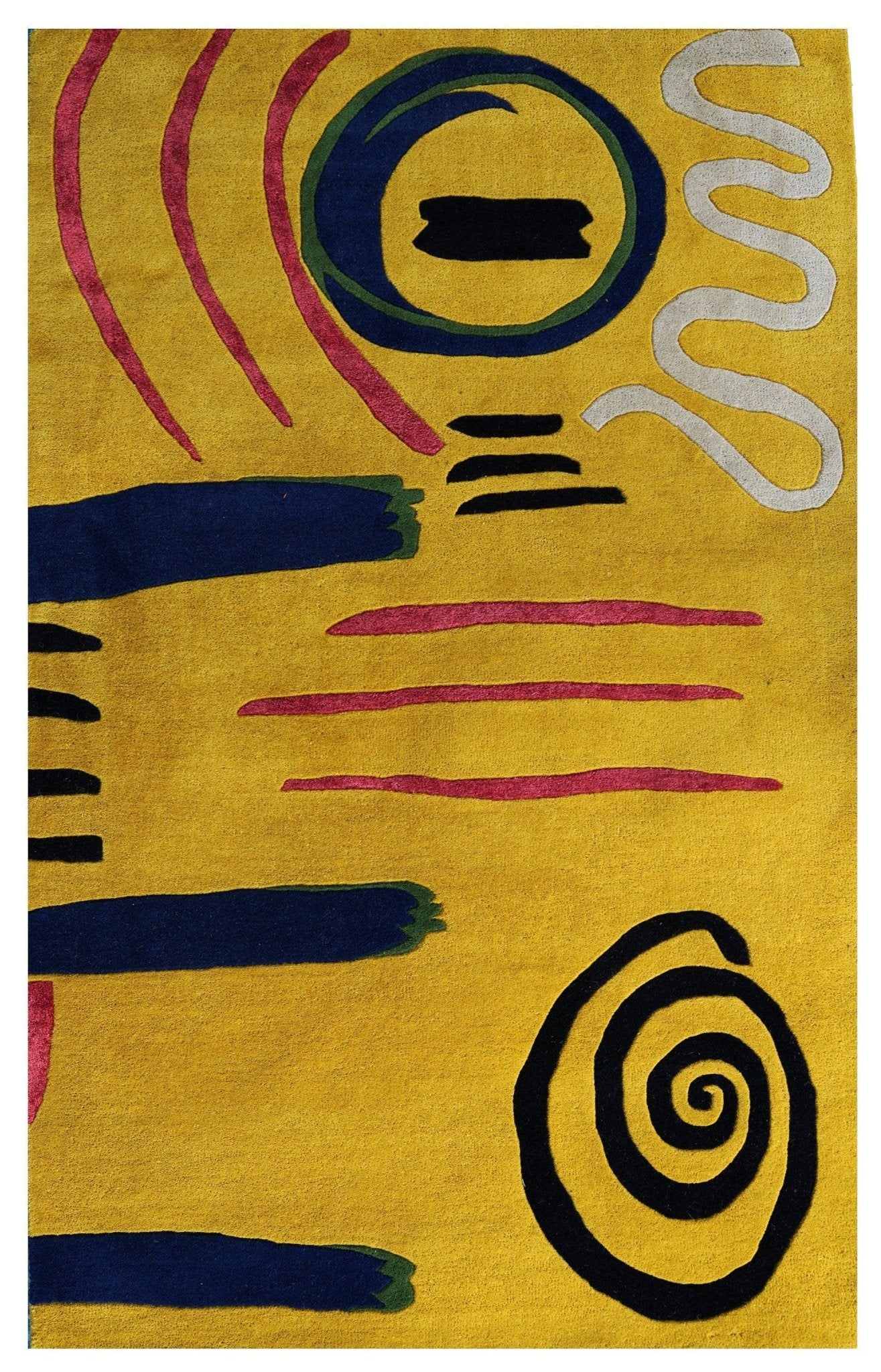 Canvello Hand Tufted Rug Hand Made Modern Area Rugs for Room Home Decor Carpet Rugs for Living Room Kids Decor Contemporary Abstract Design Yellow