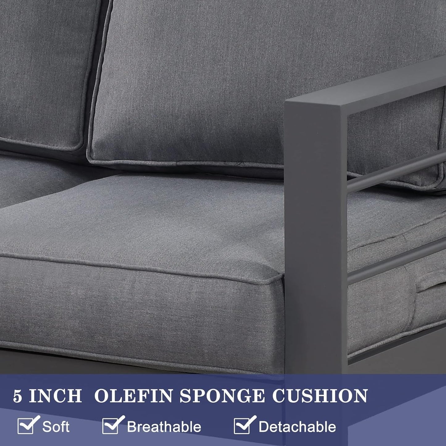 Modern Aluminum Outdoor Patio Furniture Set with Cushions