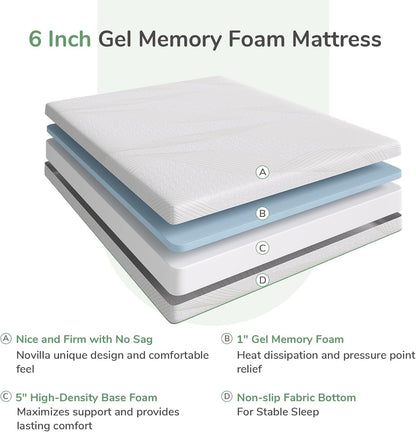 Cooling Memory Foam Queen Mattress for Back Pain Relief-1