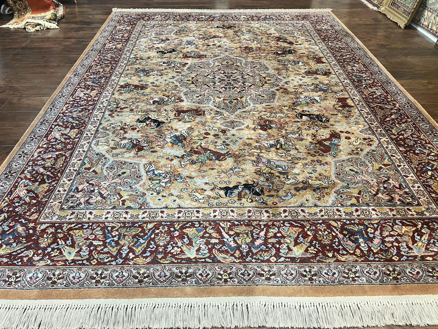 Karastan Rug 8.8 x 12 Persian Hunting Rug #723, Wool Pile-0