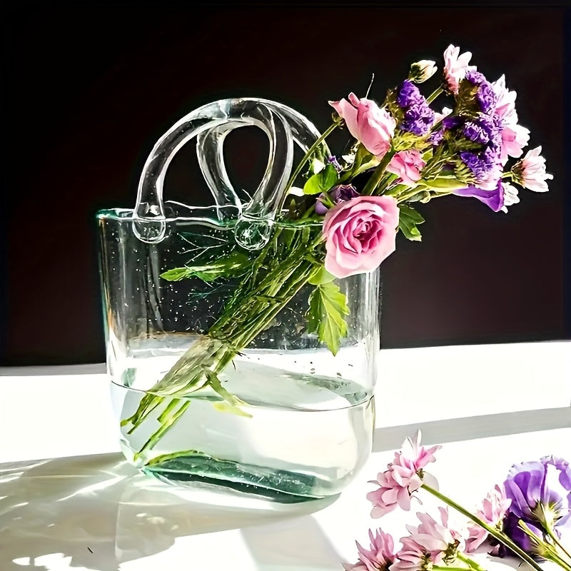 Nordic Style Handbag Glass Vase Fish Tank