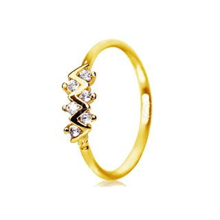 Gold Jeweled Zig-Zag Cartilage Earring / Nose Hoop Ring