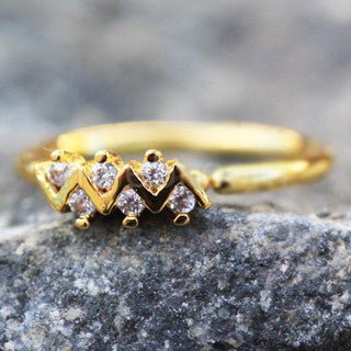 Gold Jeweled Zig-Zag Cartilage Earring / Nose Hoop Ring