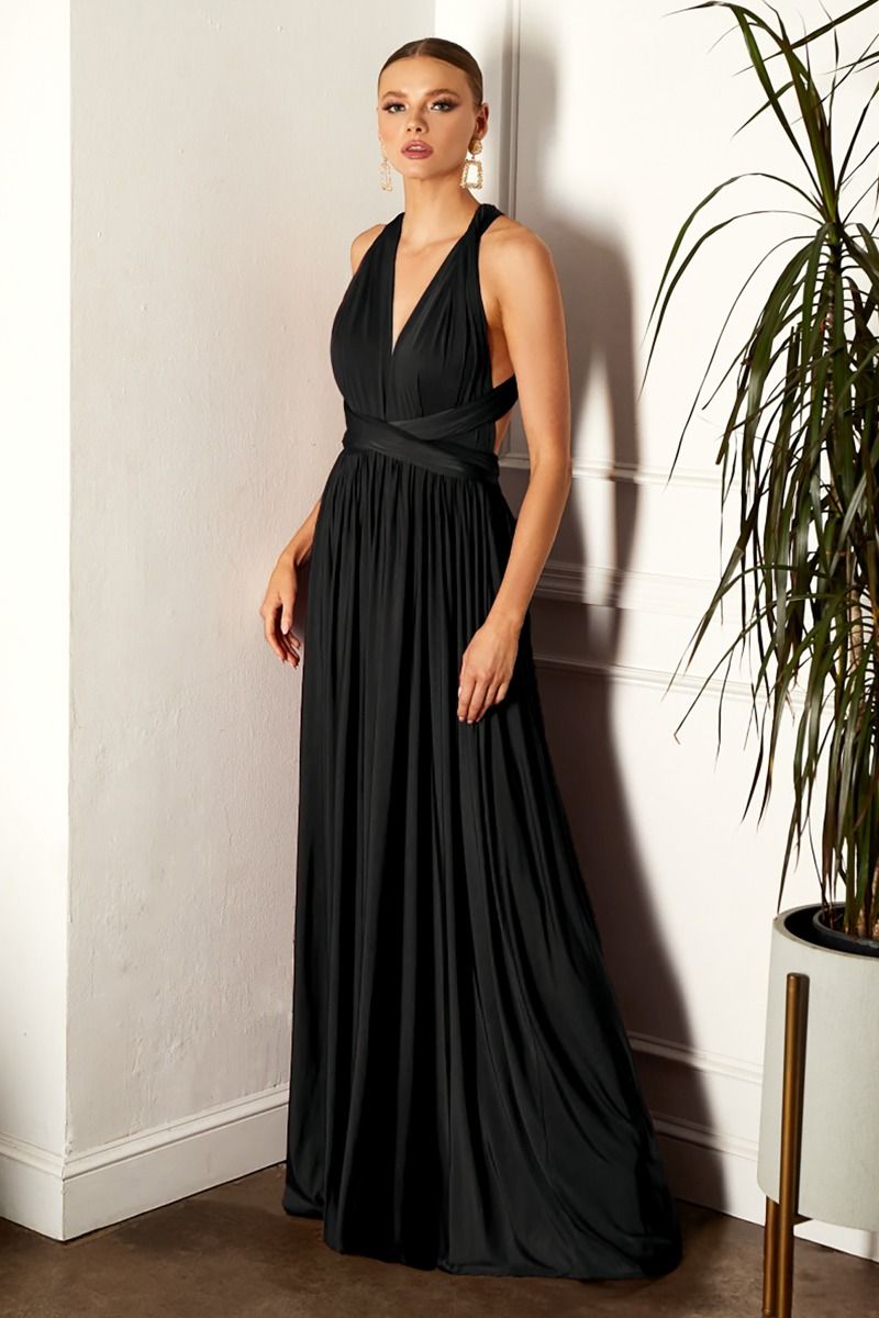 A-line dress with versatile neckline and multiple tie options-3