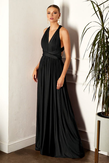 A-line dress with versatile neckline and multiple tie options-3