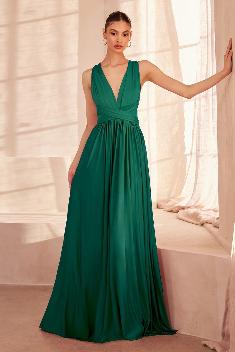 A-line dress with versatile neckline and multiple tie options-6