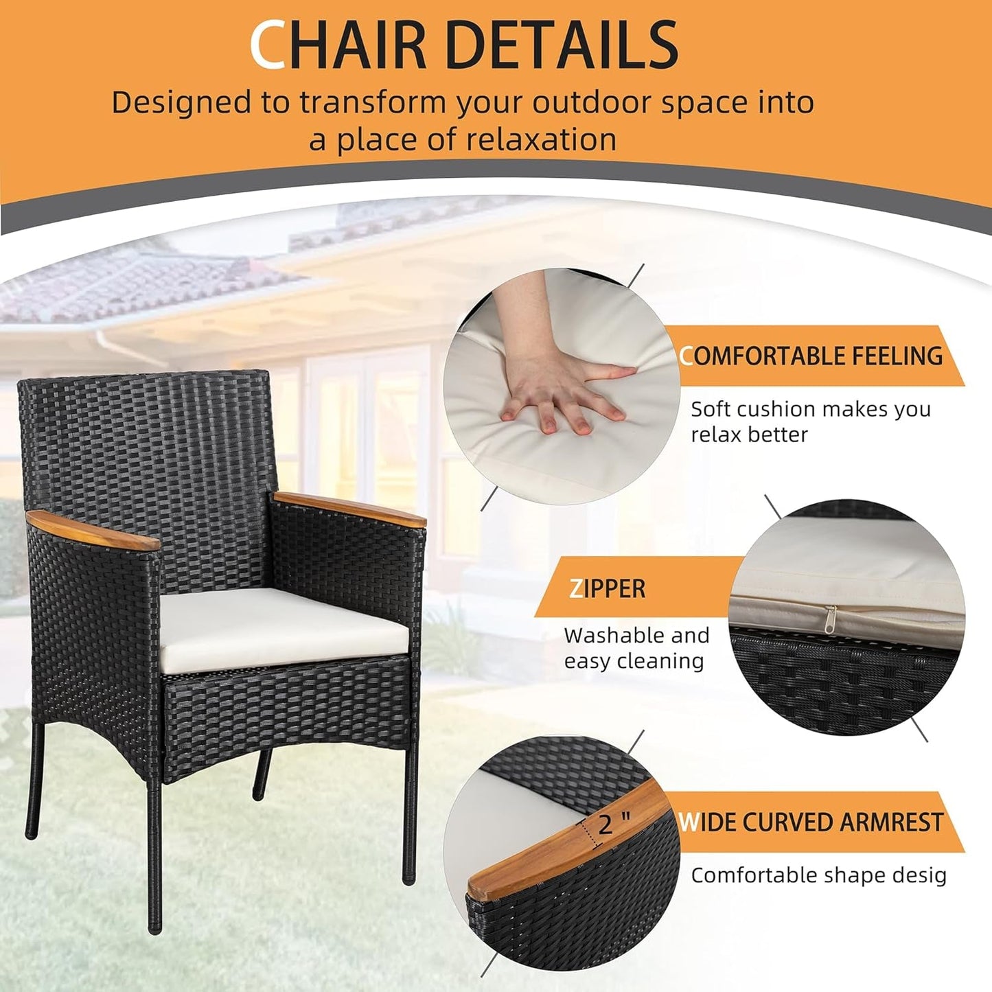 Outdoor Wicker Patio Furniture Set with Cushions